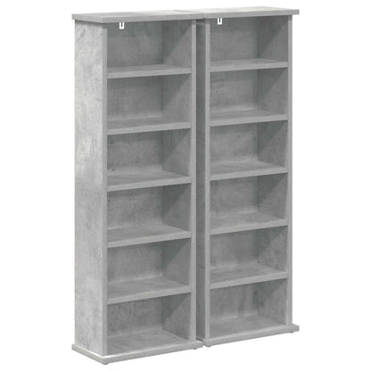 CD Cabinet 2 pcs Concrete Grey 32 x 17 x 92 cm Engineered Wood