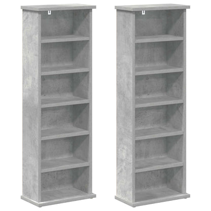 CD Cabinet 2 pcs Concrete Grey 32 x 17 x 92 cm Engineered Wood
