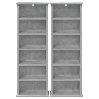 CD Cabinet 2 pcs Concrete Grey 32 x 17 x 92 cm Engineered Wood