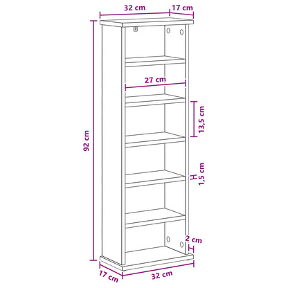 CD Cabinet Smoked Oak 32 x 17 x 92 cm Engineered Wood