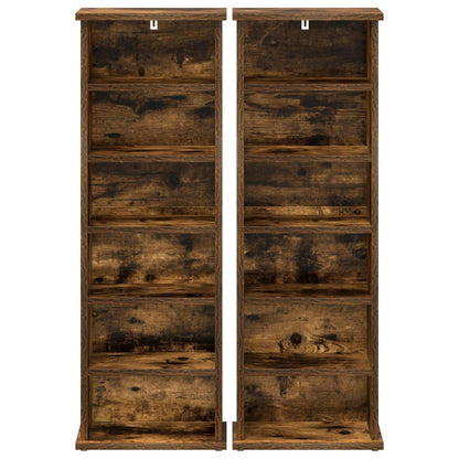 CD Cabinet 2 pcs Smoked Oak 32 x 17 x 92 cm Engineered Wood