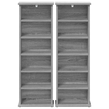 CD Cabinet 2 pcs Grey Sonoma 32 x 17 x 92 cm Engineered Wood