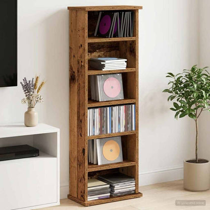 CD Cabinet Oak Wood 32 x 17 x 92 cm Engineered Wood