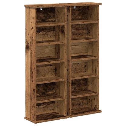 CD Cabinet 2 pcs Old Wood 32 x 17 x 92 cm Engineered Wood