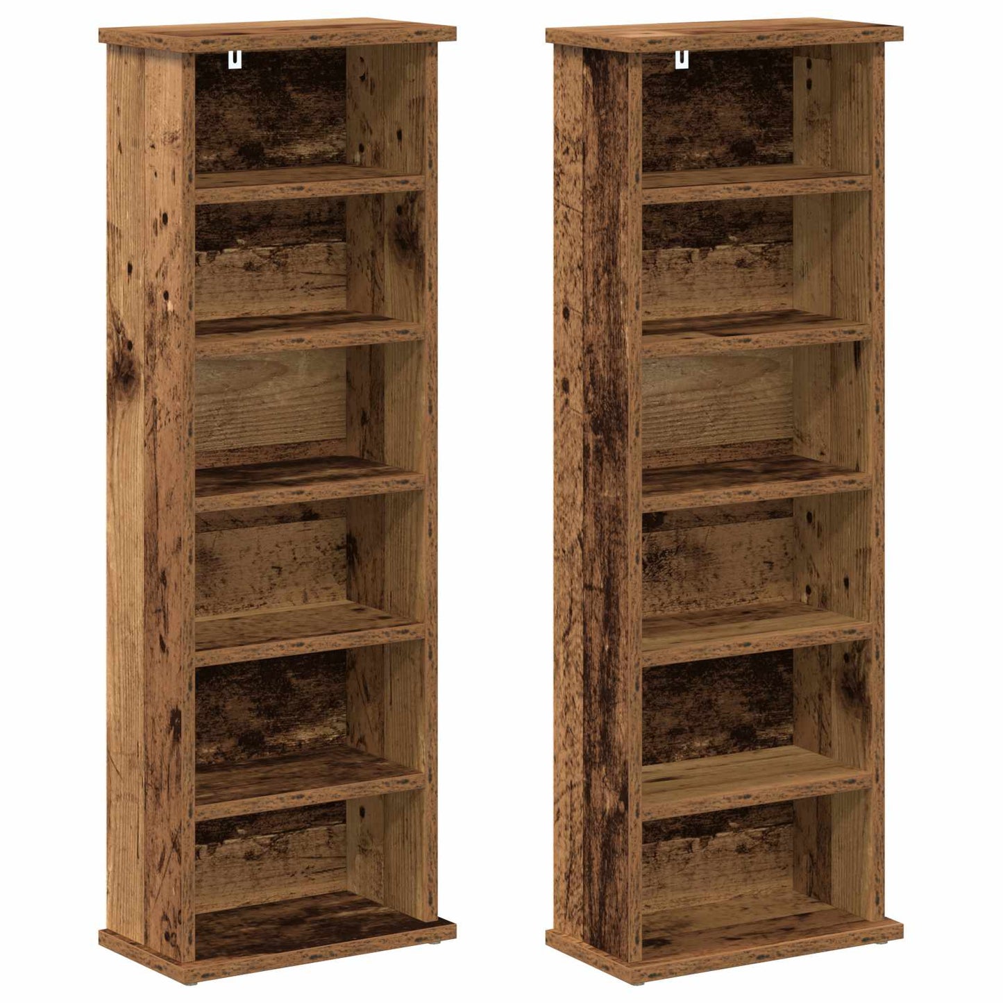CD Cabinet 2 pcs Old Wood 32 x 17 x 92 cm Engineered Wood