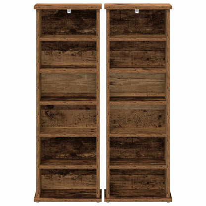CD Cabinet 2 pcs Old Wood 32 x 17 x 92 cm Engineered Wood