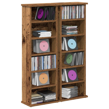 CD Cabinet 2 pcs Old Wood 32 x 17 x 92 cm Engineered Wood