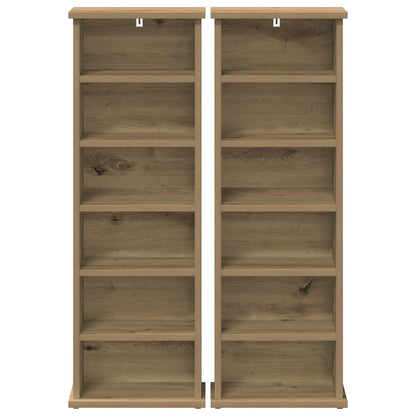 CD Cabinet 2 pcs Artisan Oak 32 x 17 x 92 cm Engineered Wood
