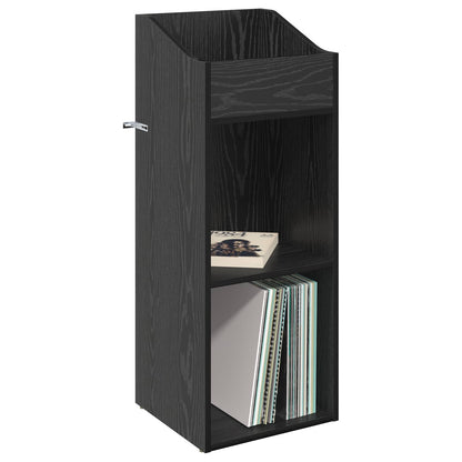 Record Cabinet Black Oak 36 x 36 x 95.5 cm Engineered Wood