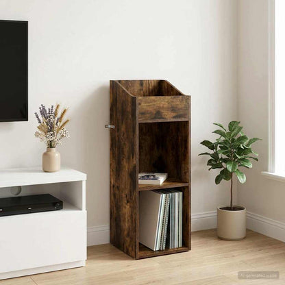 Record Cabinet Smoked Oak 36 x 36 x 95.5 cm Engineered Wood