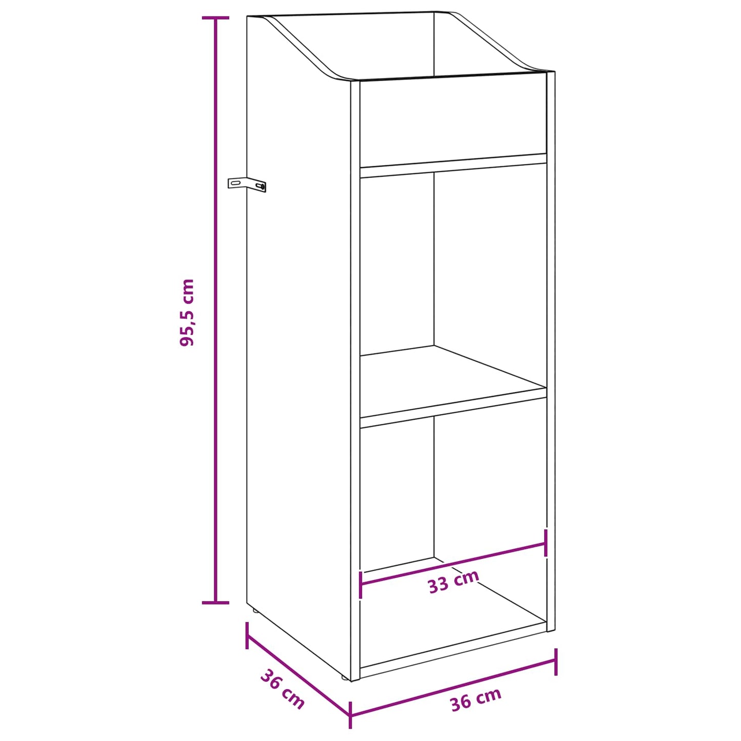 Record Cabinet Old Wood 36 x 36 x 95.5 cm Engineered Wood