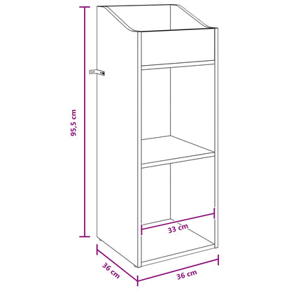 Record Cabinet Old Wood 36 x 36 x 95.5 cm Engineered Wood