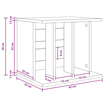 Vinyl Record Storage Grey Sonoma 42 x 33 x 36 cm