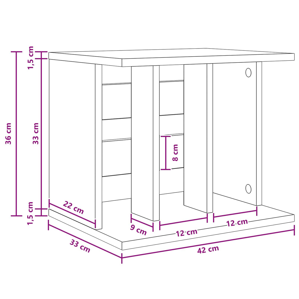 Vinyl Record Storage Old Wood 42 x 33 x 36 cm Engineered Wood