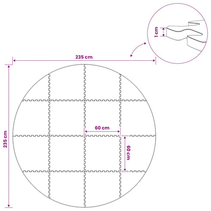 Pool Ground Mat 16 pcs Ø 235 cm Round EVA Foam Black