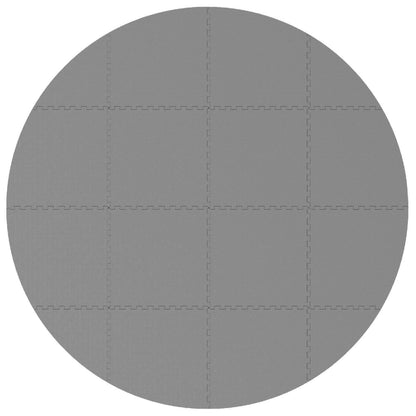 Pool Ground Mat 16 pcs Ø 235 cm Round EVA Foam Grey