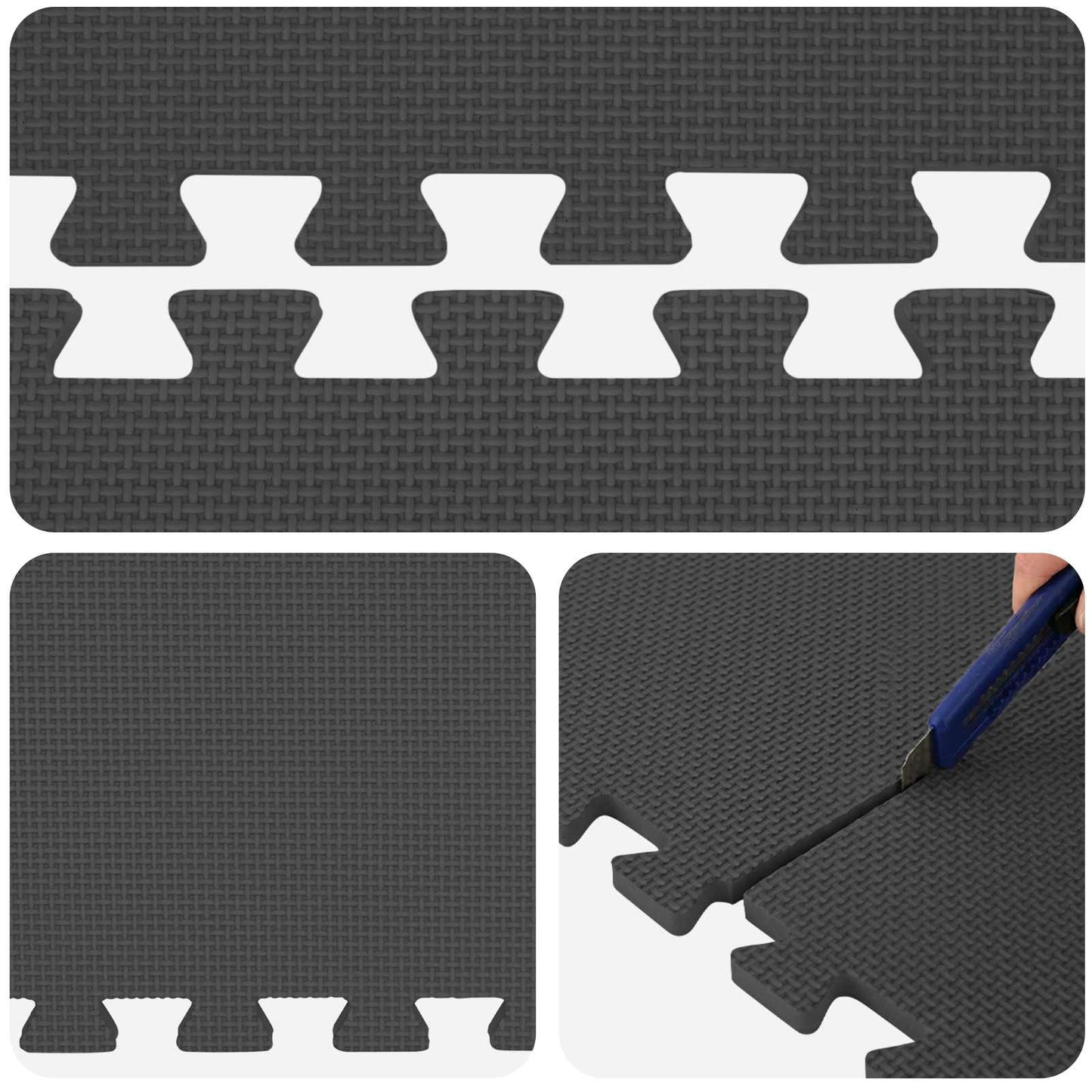 Pool Ground Mat 25 pcs Ø 292 cm Round EVA Foam Black