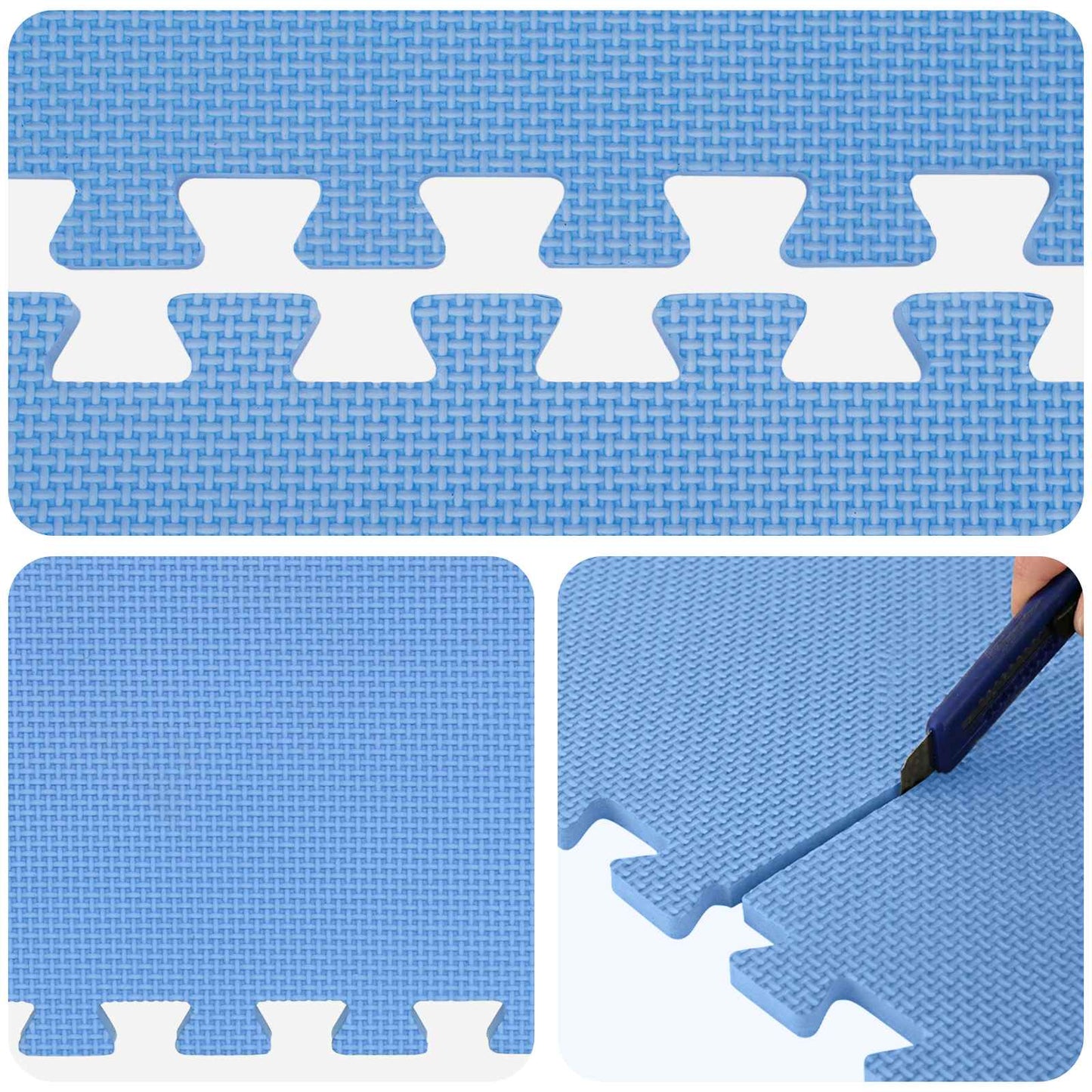 Pool Ground Mat 25 pcs Ø 292 cm Round EVA Foam Blue