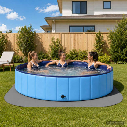 Pool Ground Mat 49 pcs Ø 408 cm Round EVA Foam Grey