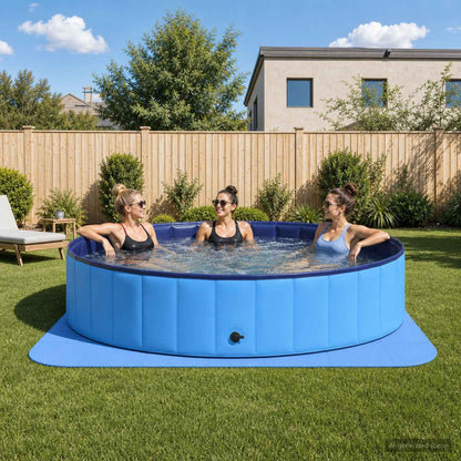 Pool Ground Mat 49 pcs Ø 408 cm Round EVA Foam Blue