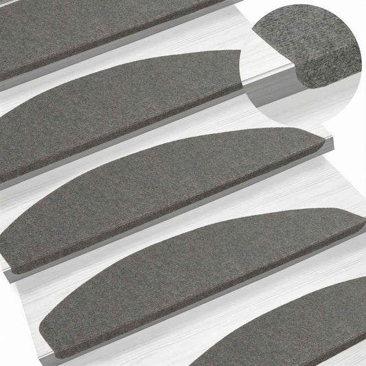 Self-adhesive Stair Mats 15 pcs 80 x 28 x 3.5 cm Grey