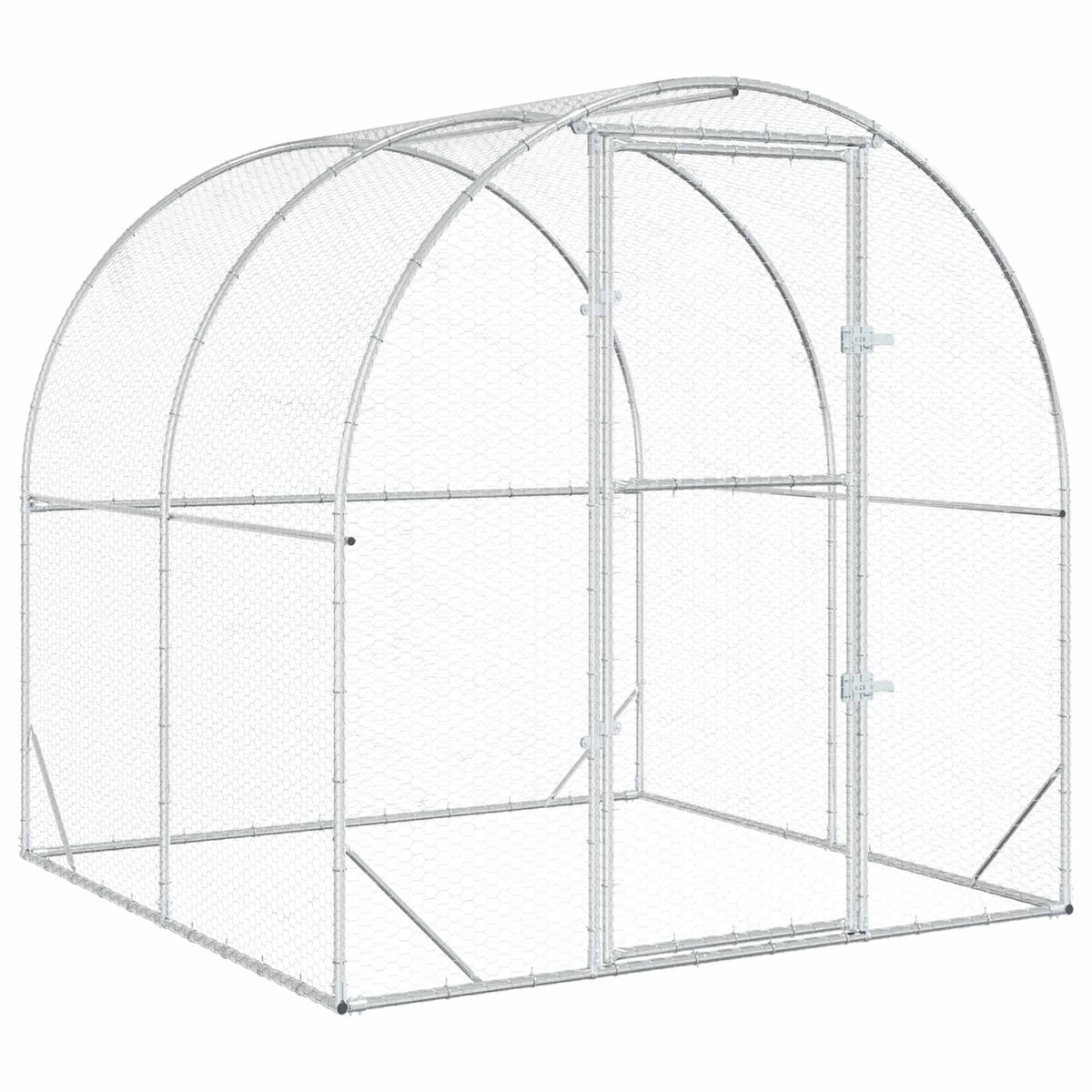 Chicken Coop Silver 200 x 200 x 200 cm Galvanised Steel