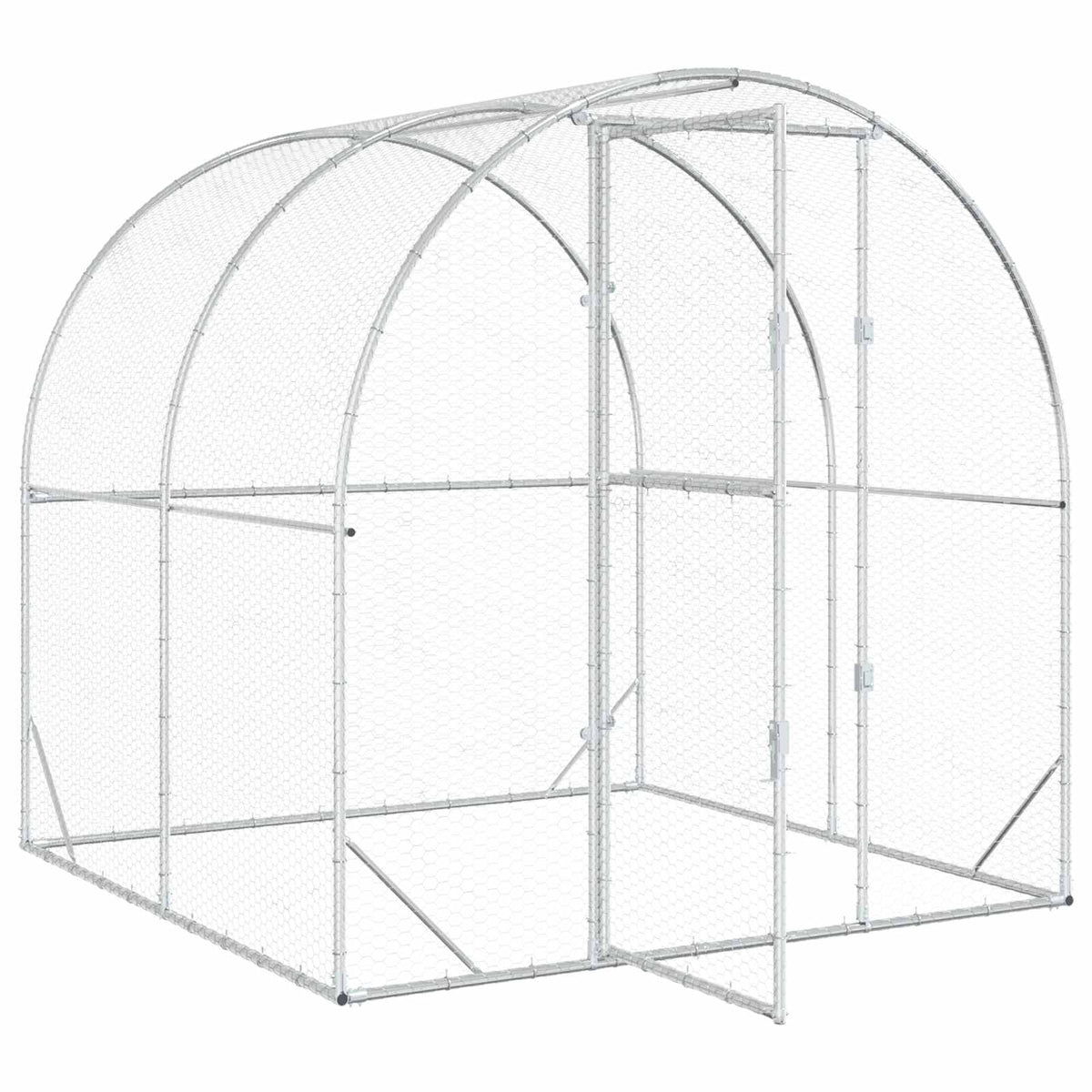 Chicken Coop Silver 200 x 200 x 200 cm Galvanised Steel