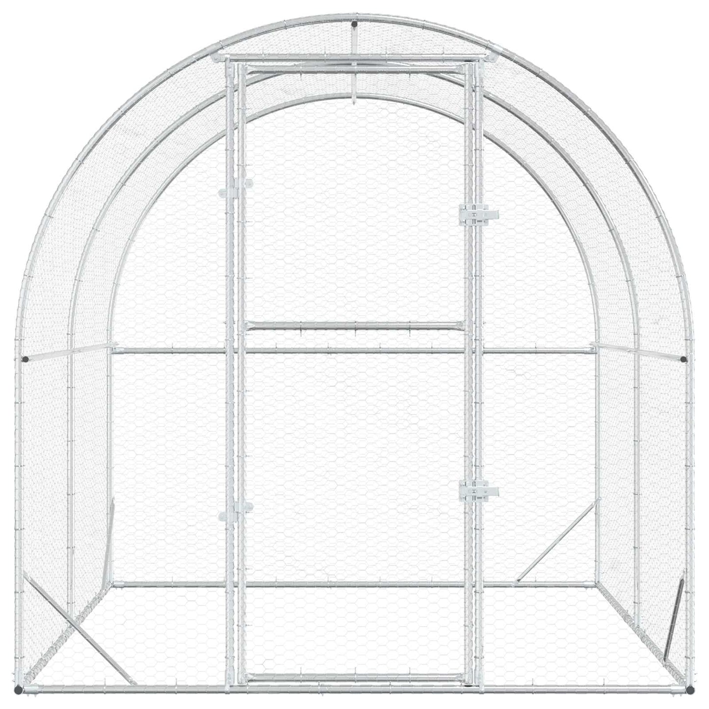 Chicken Coop Silver 200 x 200 x 200 cm Galvanised Steel