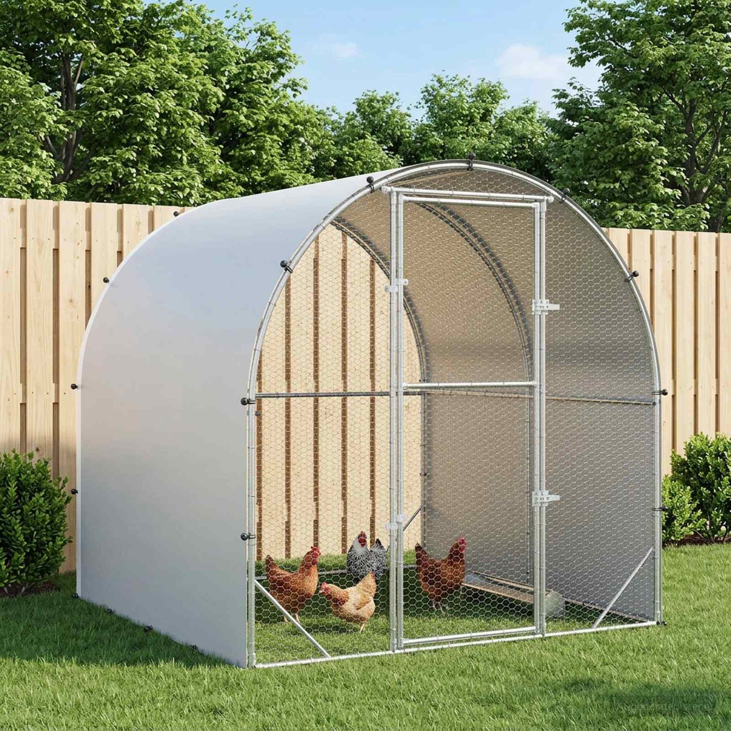 Chicken Coop Silver 200 x 200 x 200 cm Galvanised Steel