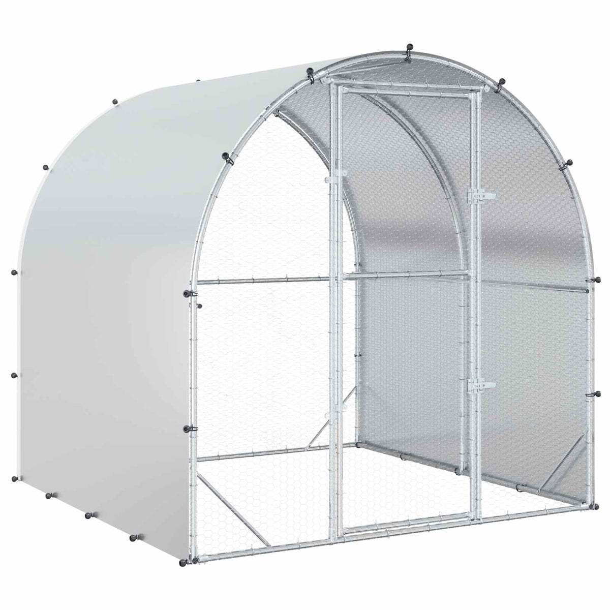 Chicken Coop Silver 200 x 200 x 200 cm Galvanised Steel