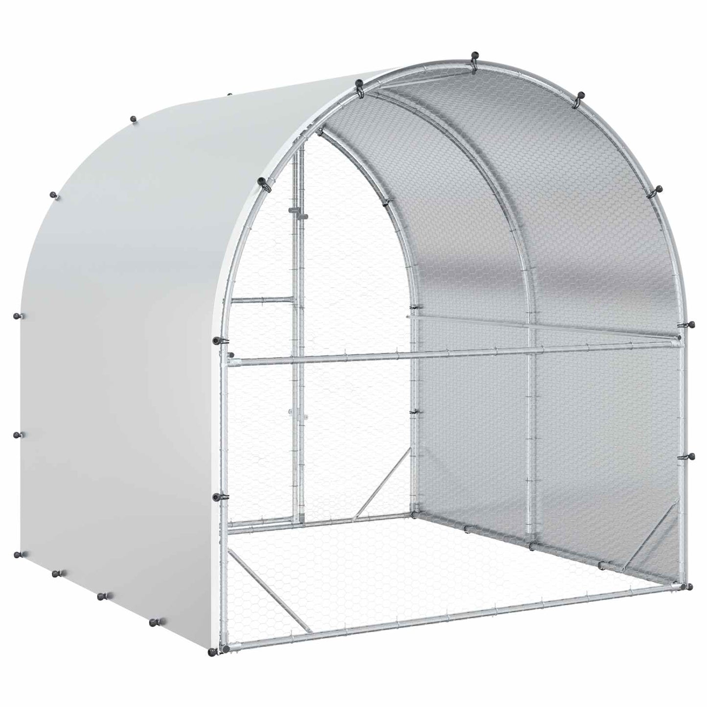 Chicken Coop Silver 200 x 200 x 200 cm Galvanised Steel