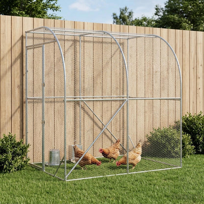 Chicken Coop Silver 200 x 100 x 215 cm Galvanised Steel