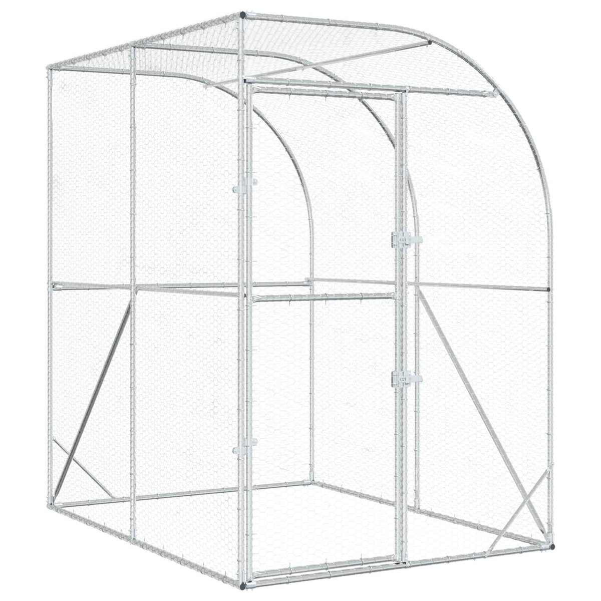 Chicken Coop Silver 200 x 100 x 215 cm Galvanised Steel