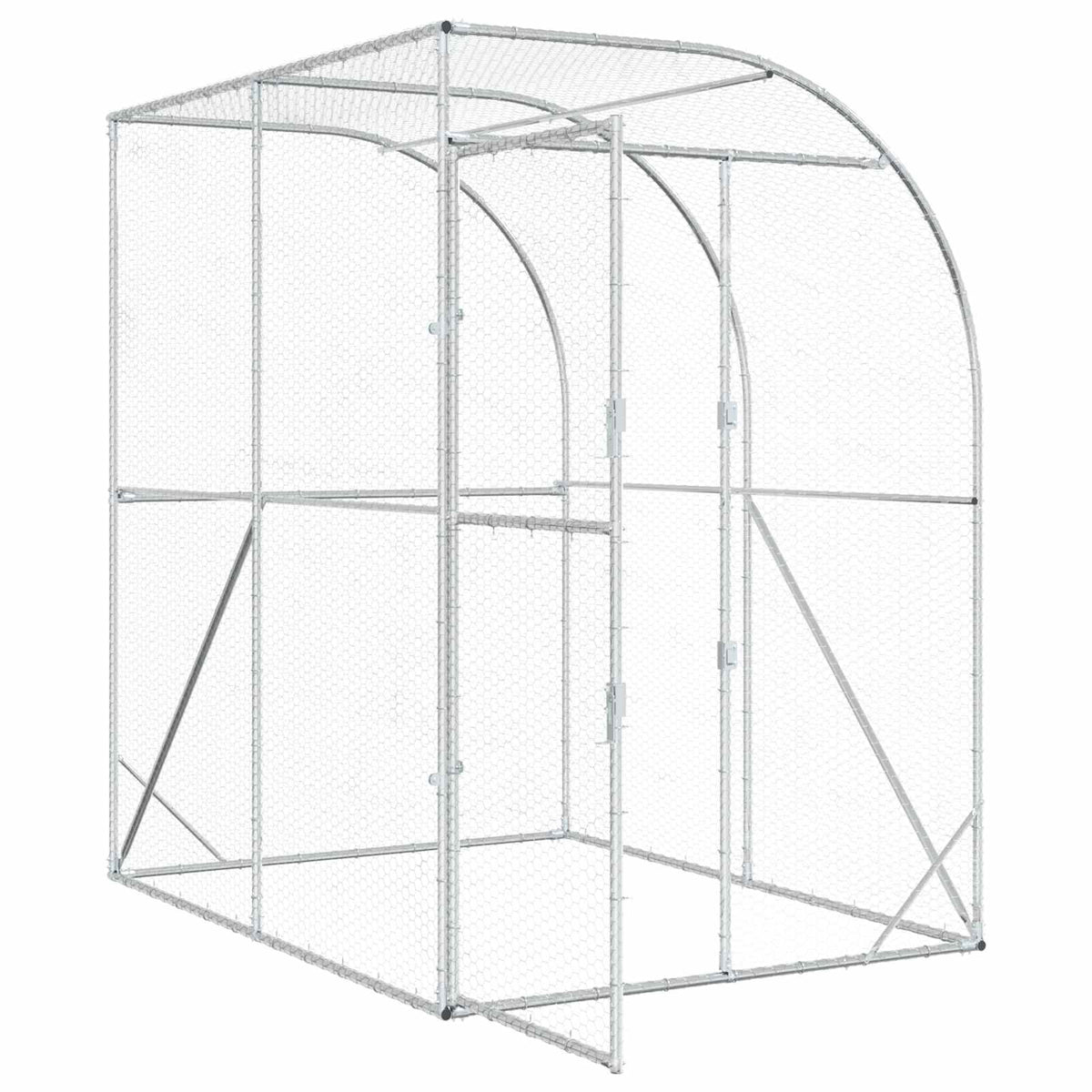 Chicken Coop Silver 200 x 100 x 215 cm Galvanised Steel