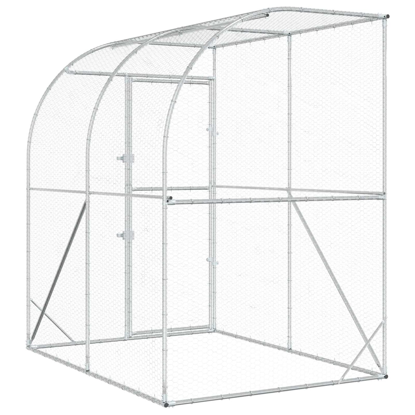 Chicken Coop Silver 200 x 100 x 215 cm Galvanised Steel