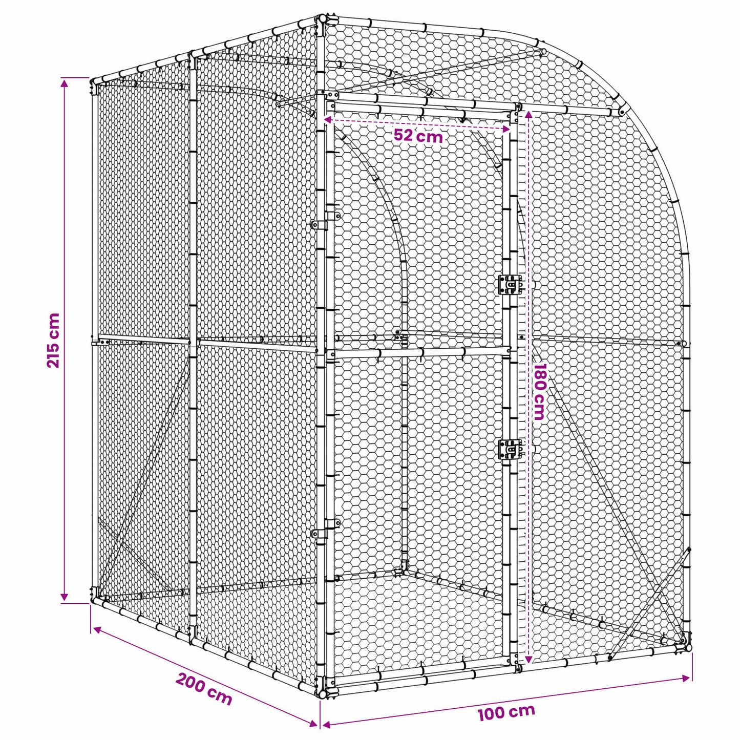 Chicken Coop Silver 200 x 100 x 215 cm Galvanised Steel