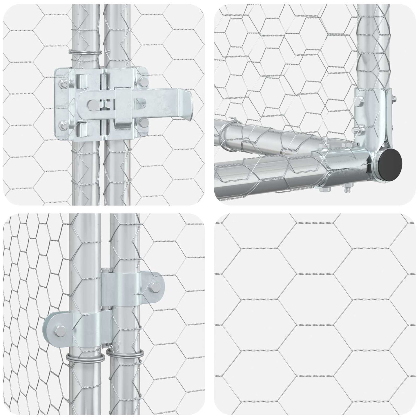 Chicken Coop Silver 200 x 100 x 215 cm Galvanised Steel