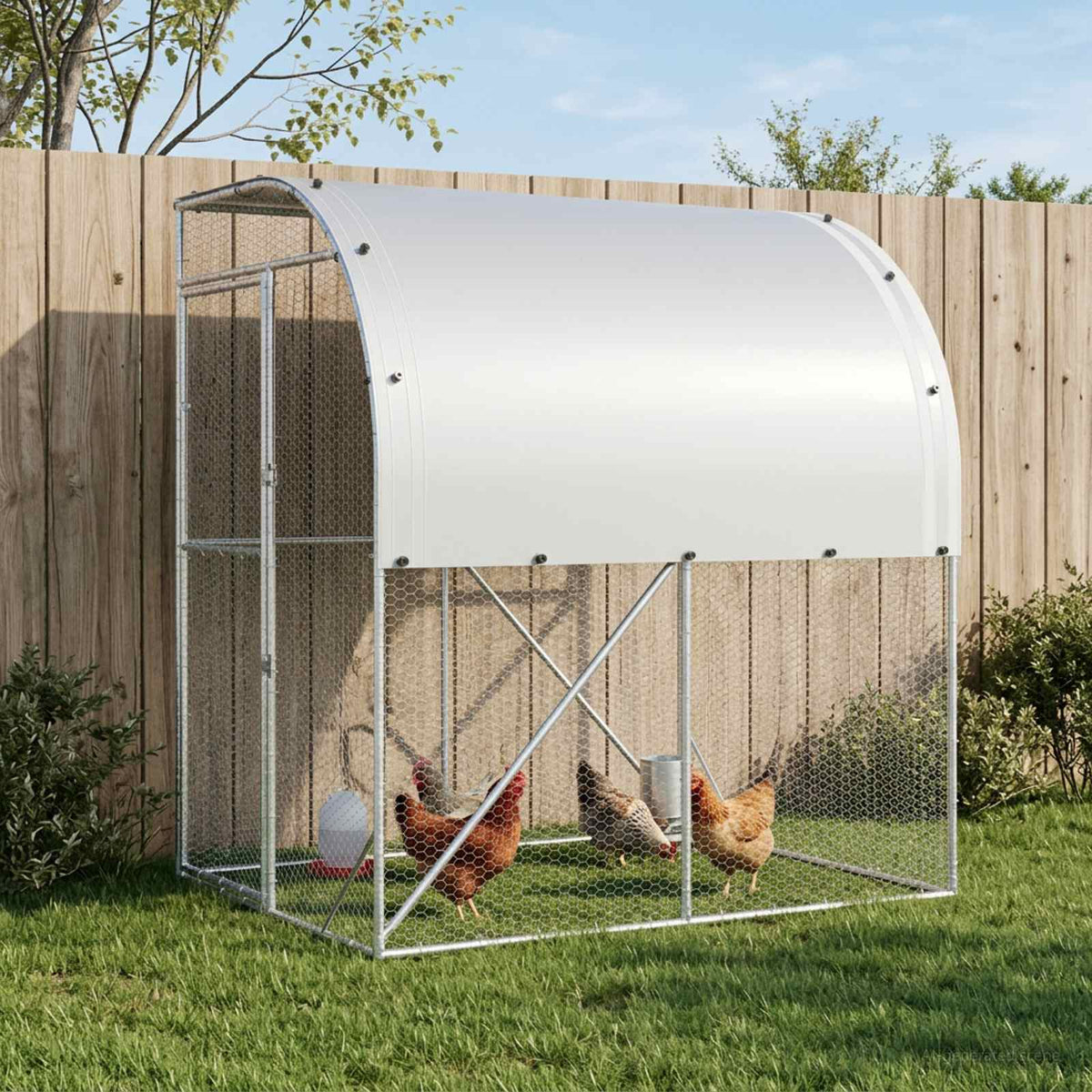 Chicken Coop Silver 200 x 100 x 215 cm Galvanised Steel
