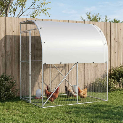 Chicken Coop Silver 200 x 100 x 215 cm Galvanised Steel