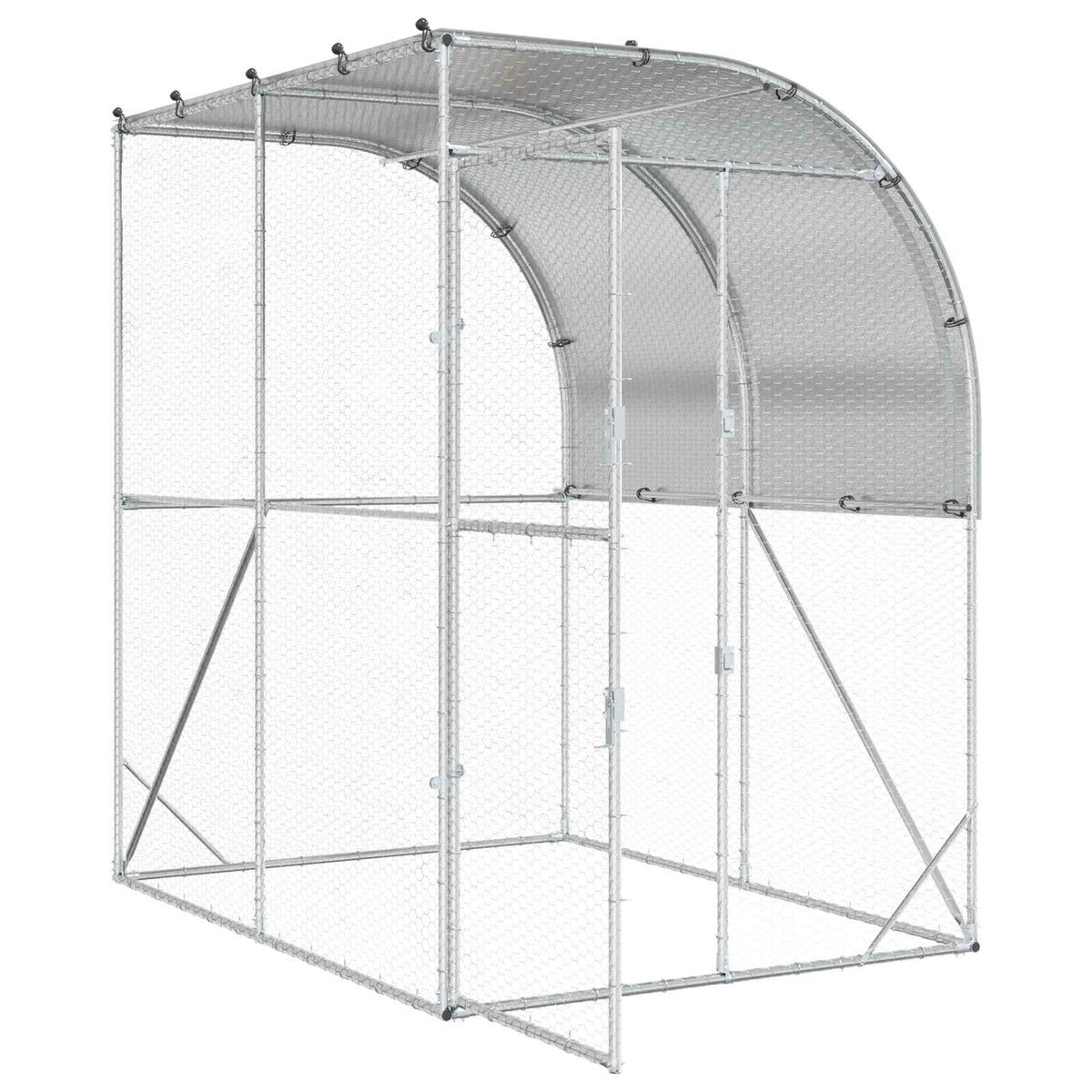 Chicken Coop Silver 200 x 100 x 215 cm Galvanised Steel