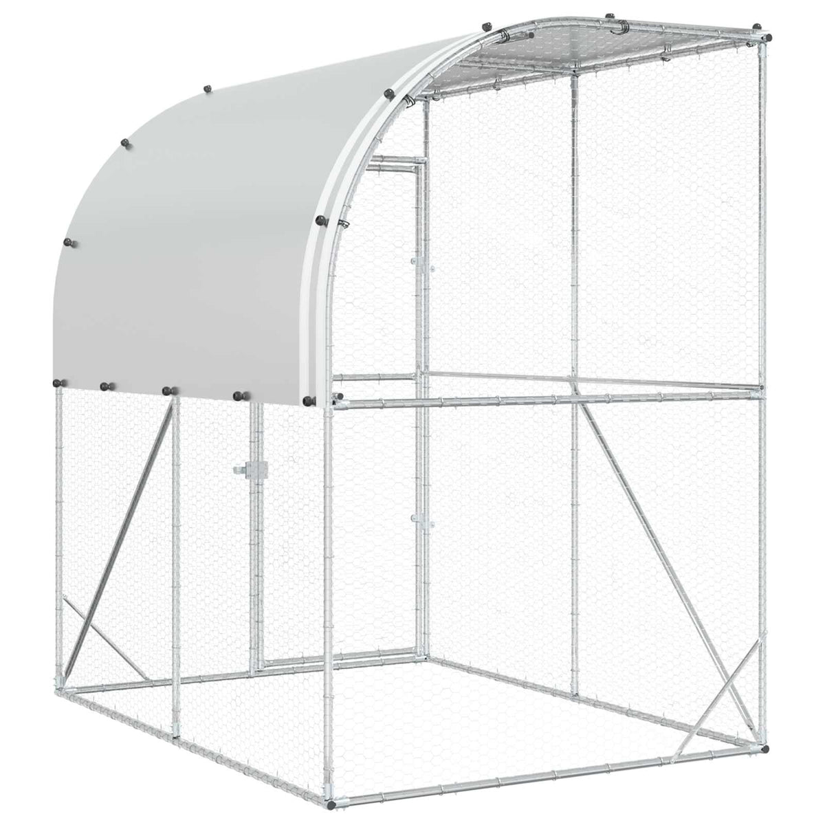 Chicken Coop Silver 200 x 100 x 215 cm Galvanised Steel