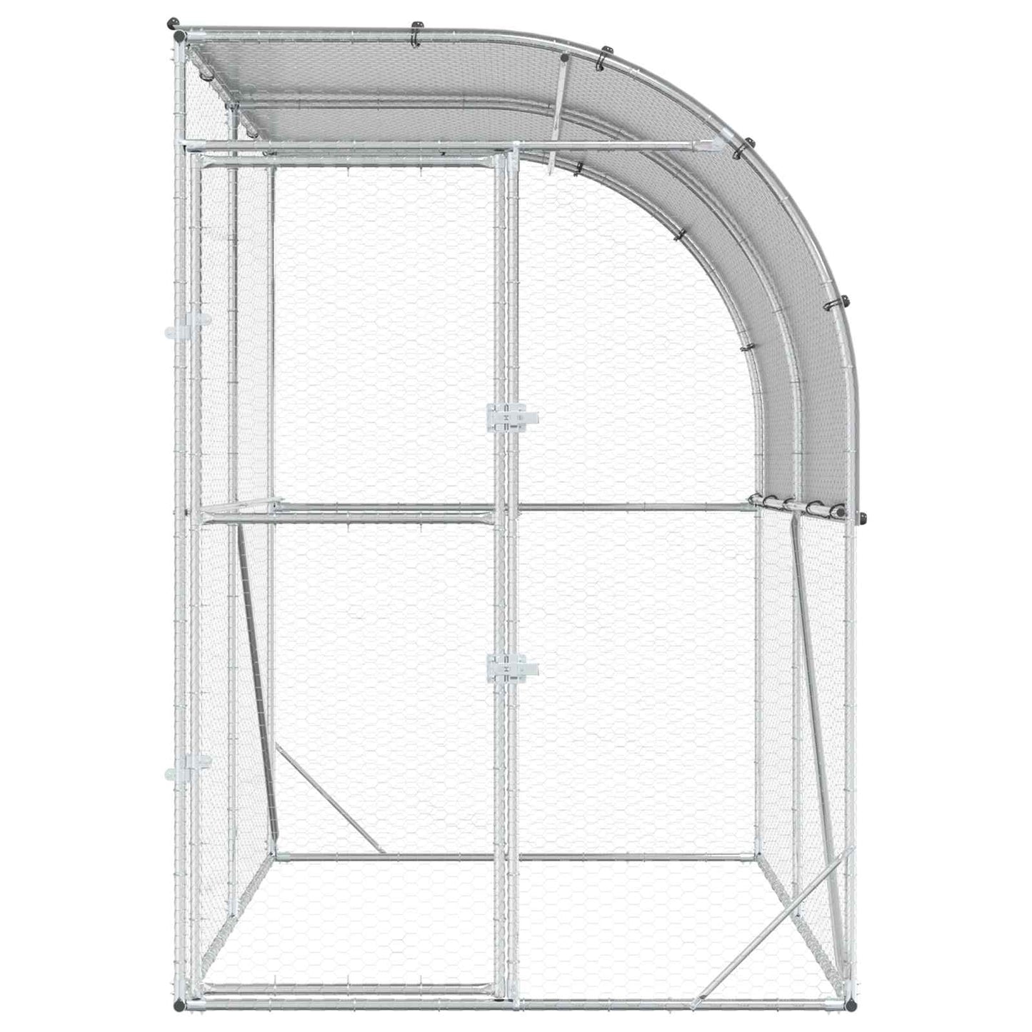 Chicken Coop Silver 200 x 100 x 215 cm Galvanised Steel