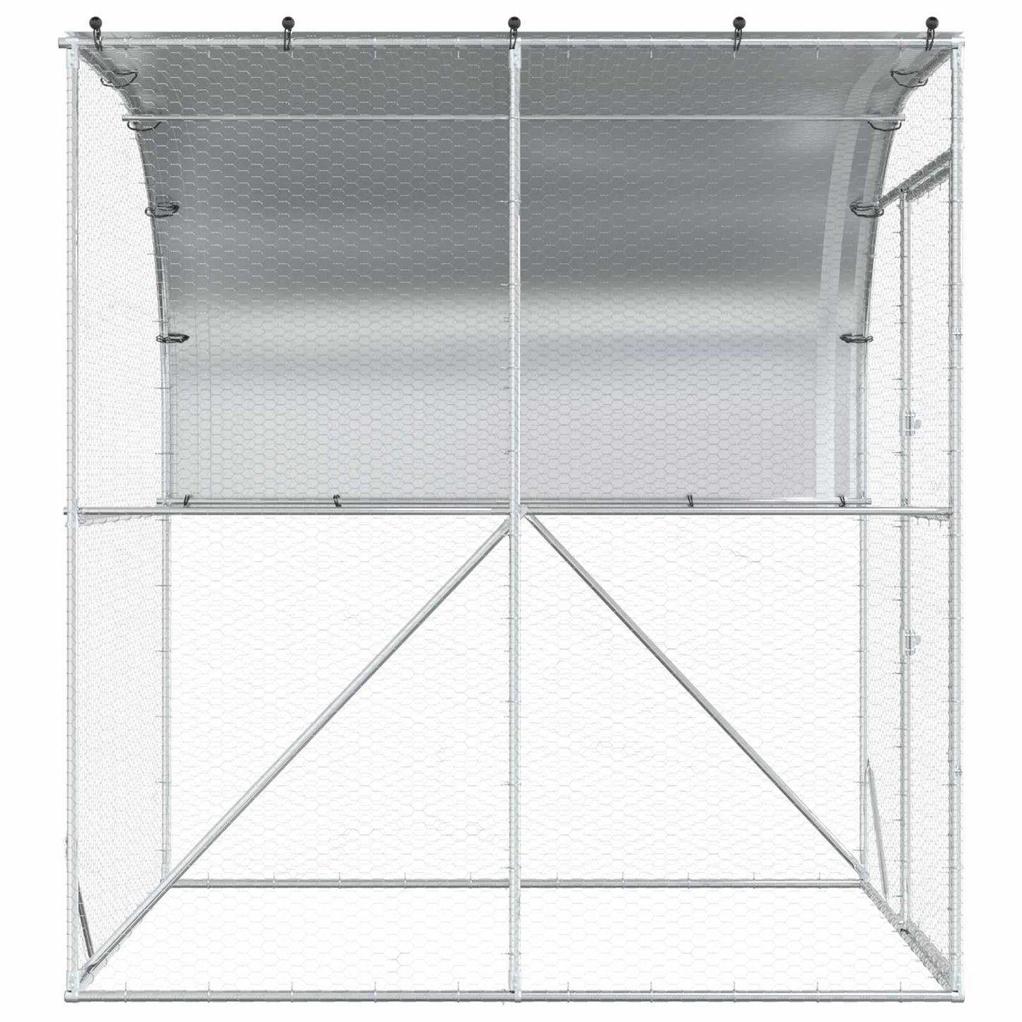 Chicken Coop Silver 200 x 100 x 215 cm Galvanised Steel