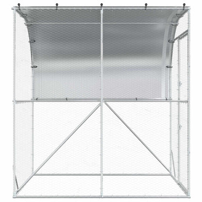 Chicken Coop Silver 200 x 100 x 215 cm Galvanised Steel