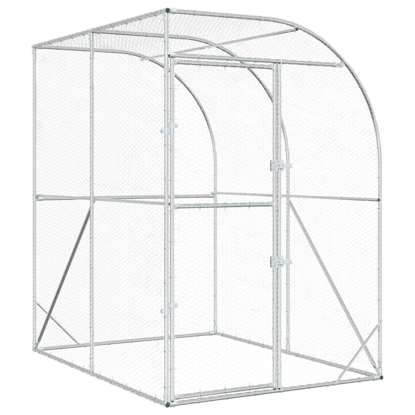 Chicken Coop Silver 200 x 150 x 215 cm Galvanised Steel