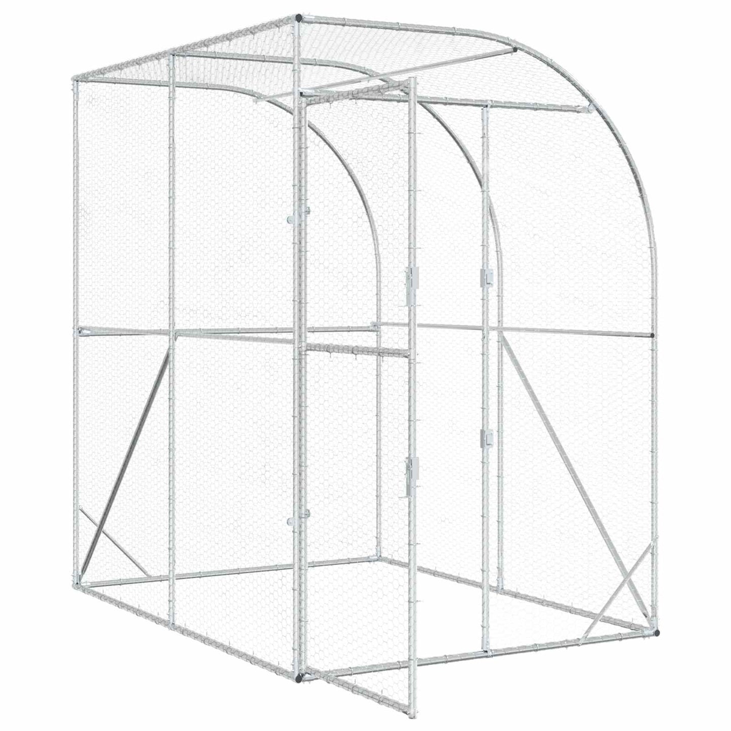 Chicken Coop Silver 200 x 150 x 215 cm Galvanised Steel