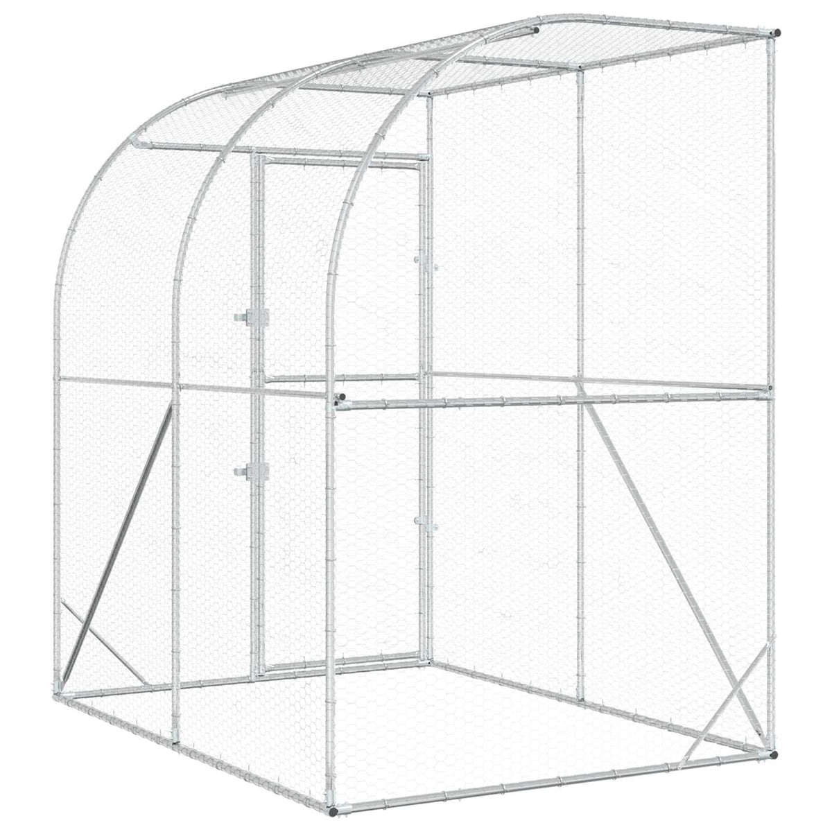 Chicken Coop Silver 200 x 150 x 215 cm Galvanised Steel