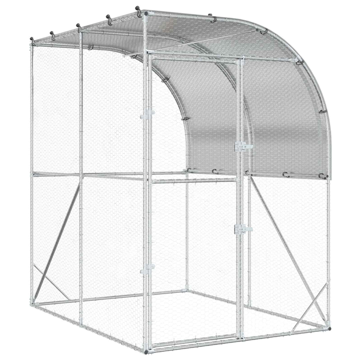 Chicken Coop Silver 200 x 150 x 215 cm Galvanised Steel