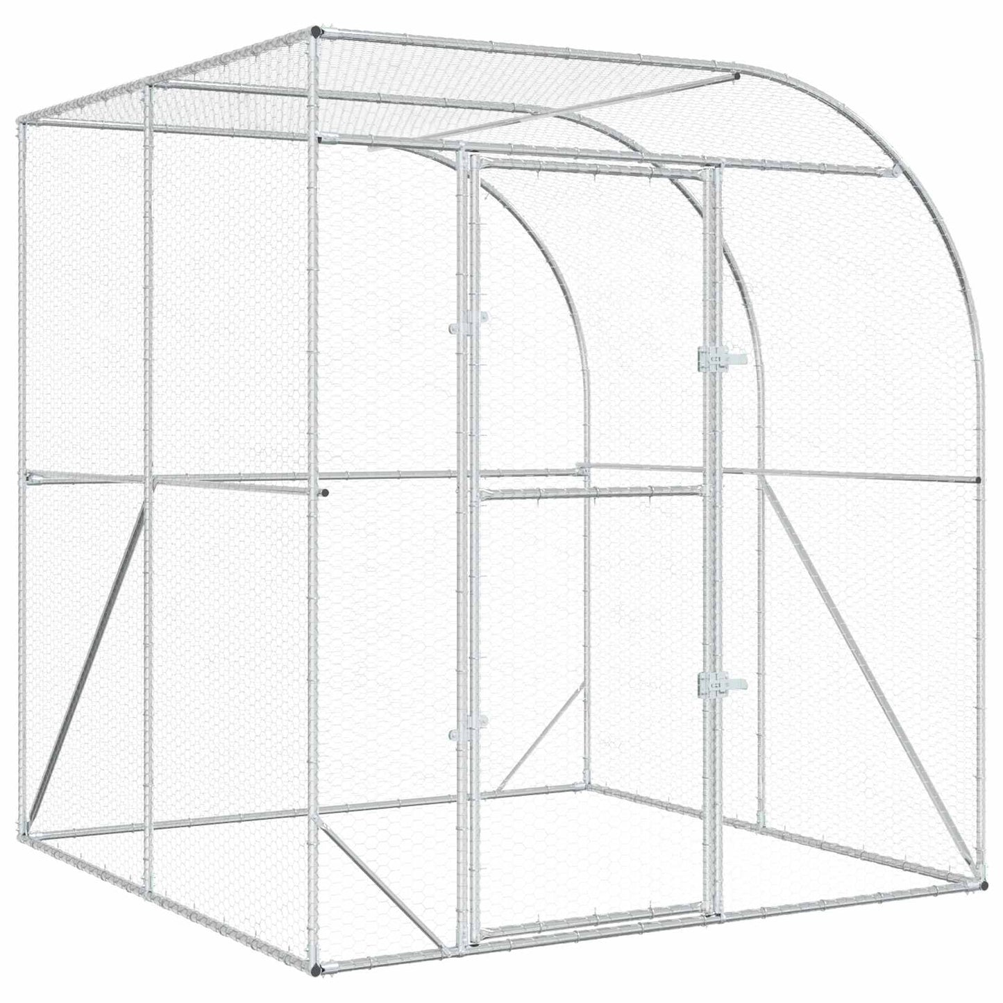 Chicken Coop Silver 200 x 200 x 215 cm Galvanised Steel