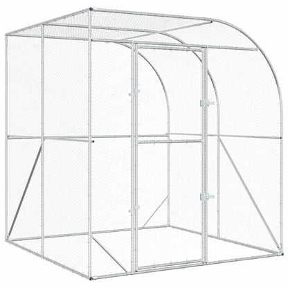 Chicken Coop Silver 200 x 200 x 215 cm Galvanised Steel